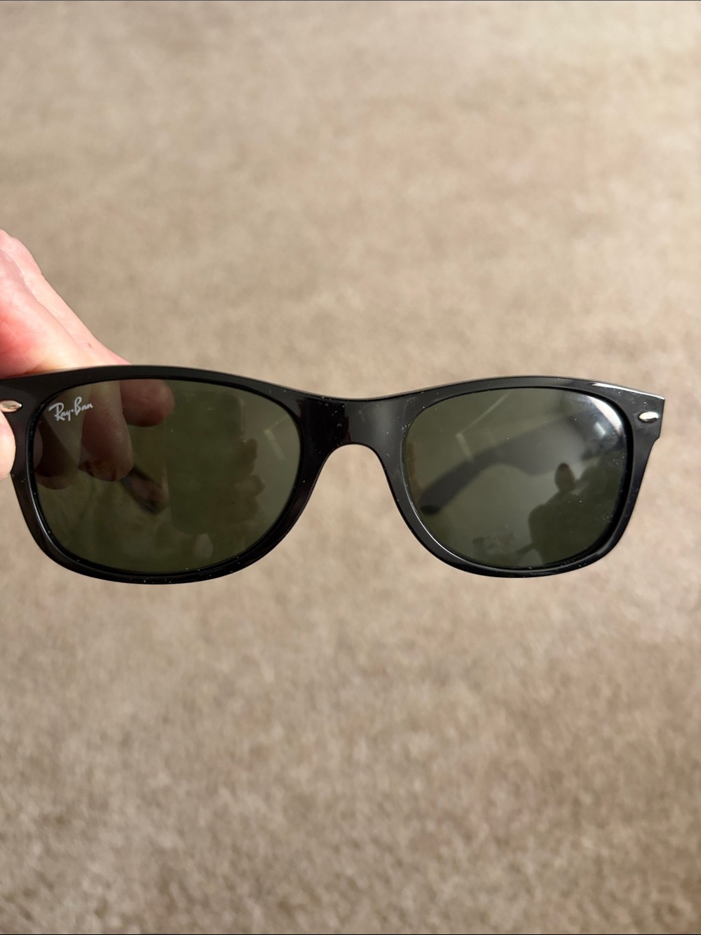 Ray-Ban Black Sunglasses with silver logo on temples - Picture 2 of 2